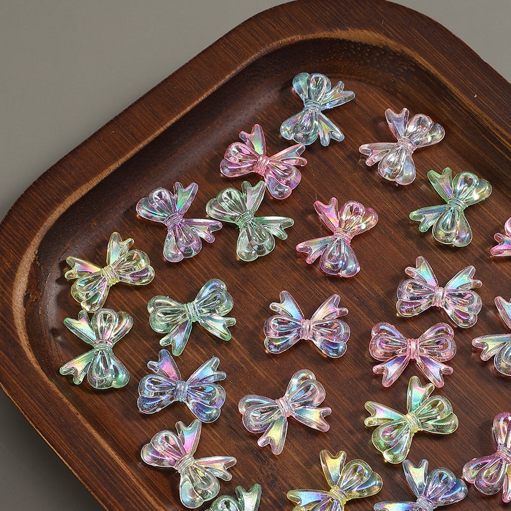 Iridescent Acrylic Bow Beads