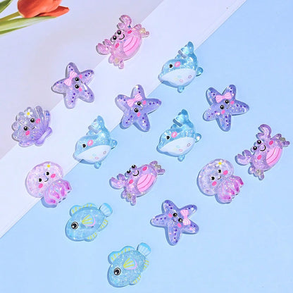 Colorful Ocean Series Resin Flatback Appliques