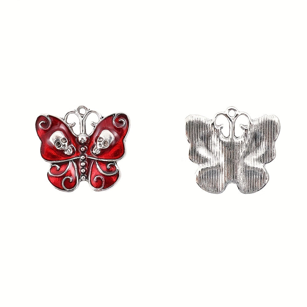 Halloween Skull Butterfly Charms