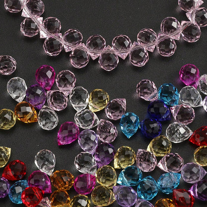 8x10 mm Glitter Strawberry Faceted Glass Beads