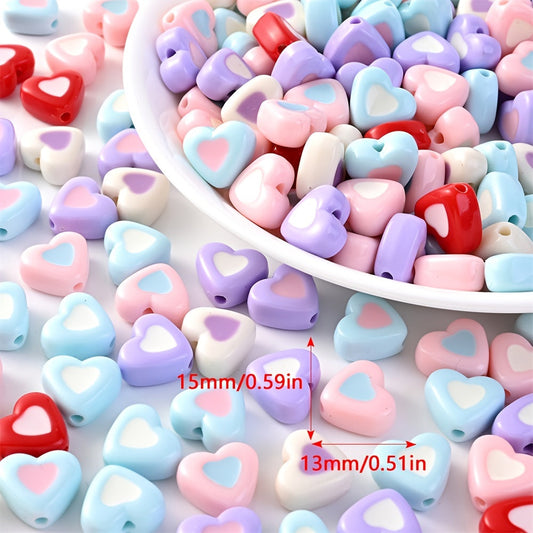 Double Heart Acrylic Beads