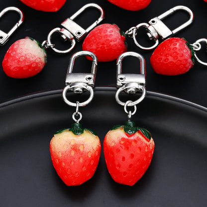 3D Strawberry Resin Pendant Charms