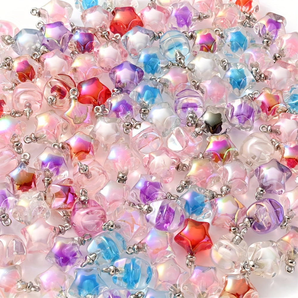 10PCS 16×21mm Star Acrylic Pendant Set