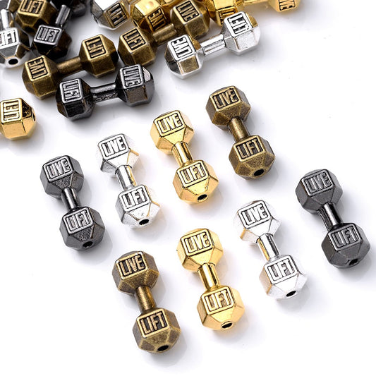 10pcs 8x20mm Vintage Dumbbell Spacer Beads