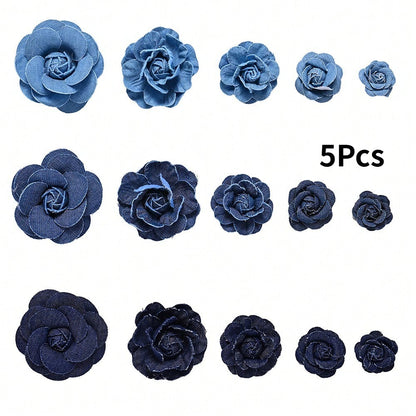 5PCS Artificial Rose Flower Head Set
