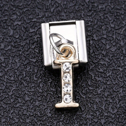 1PC Rhinestone A-Z Letter Modular Bracelet Charm Set