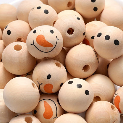 Christmas Wooden Santa & Tree Beads