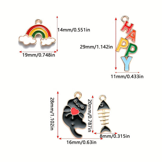 Rainbow Enamel Catfish Love Pendants