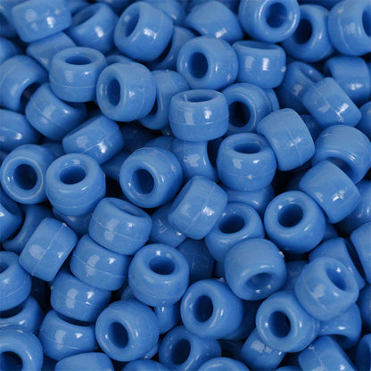 100pcs Colorful Acrylic Big Hole Pony Beads- 6x9mmLarge Hole Beads