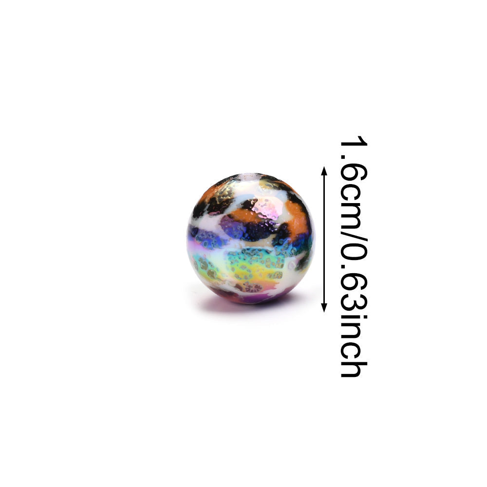 Shiny Leopard Print Acrylic Beads