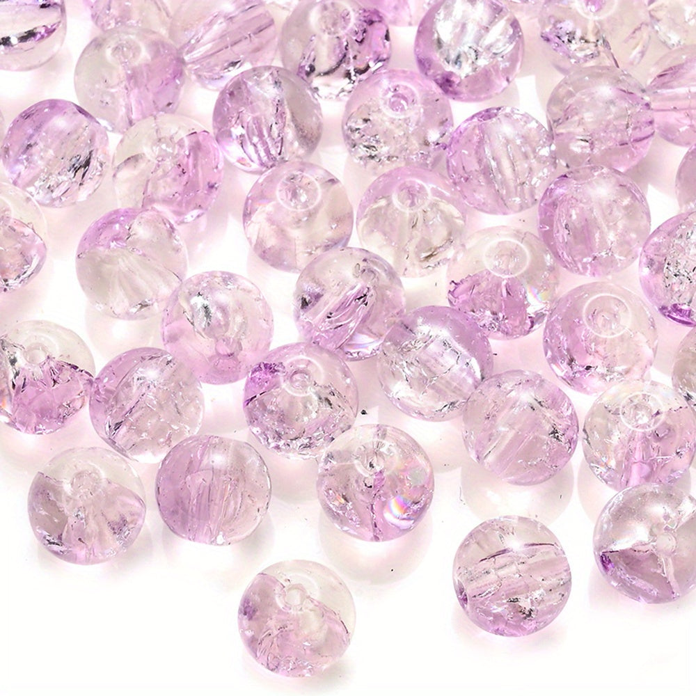 100PCS 8mm Gradient Glazed Flower Bead Set