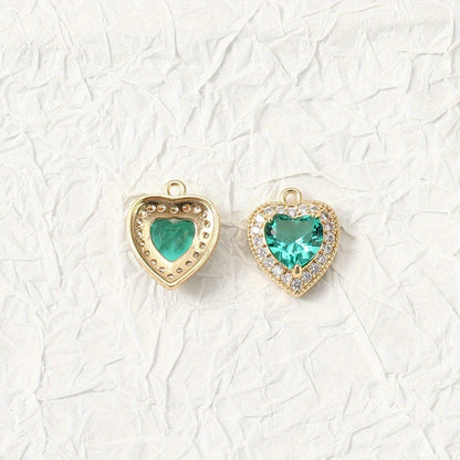 Vintage Heart Glass Pendants
