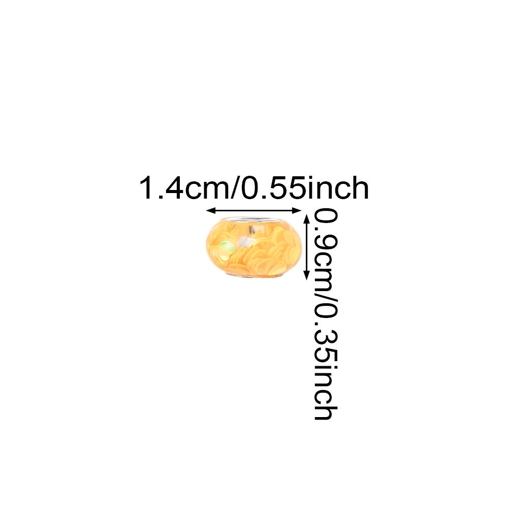 20PCS 9×14mm AB Mixed-Color Large-Hole Acrylic Beads
