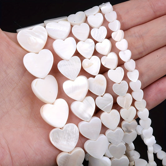 30PCS 10/12mm Multicolor Heart Shell Bead Set