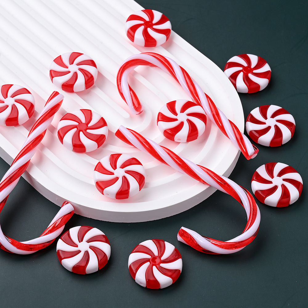 Acrylic Candy Cane Christmas Pendant Charms