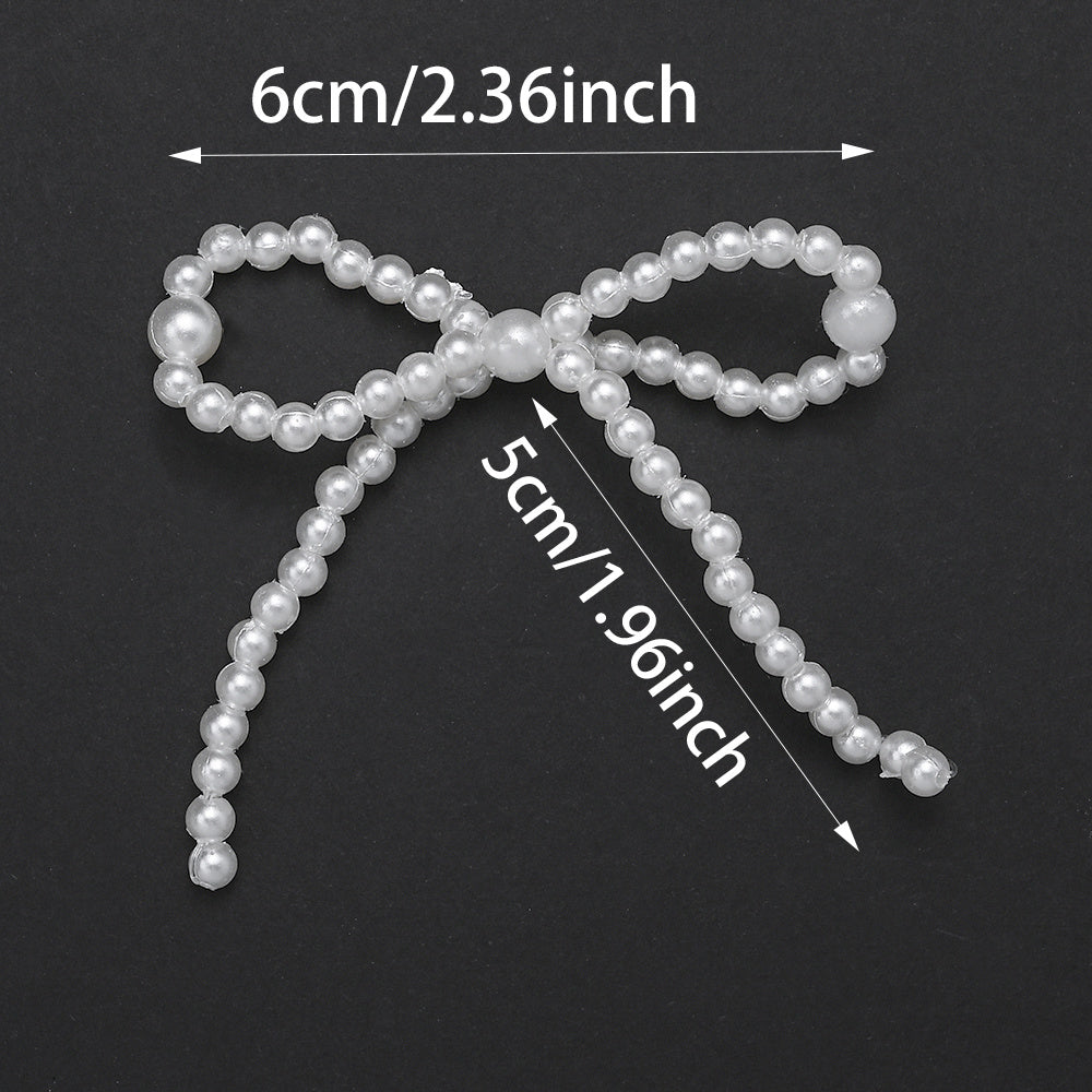 Faux Pearl Bowknot Embellishments