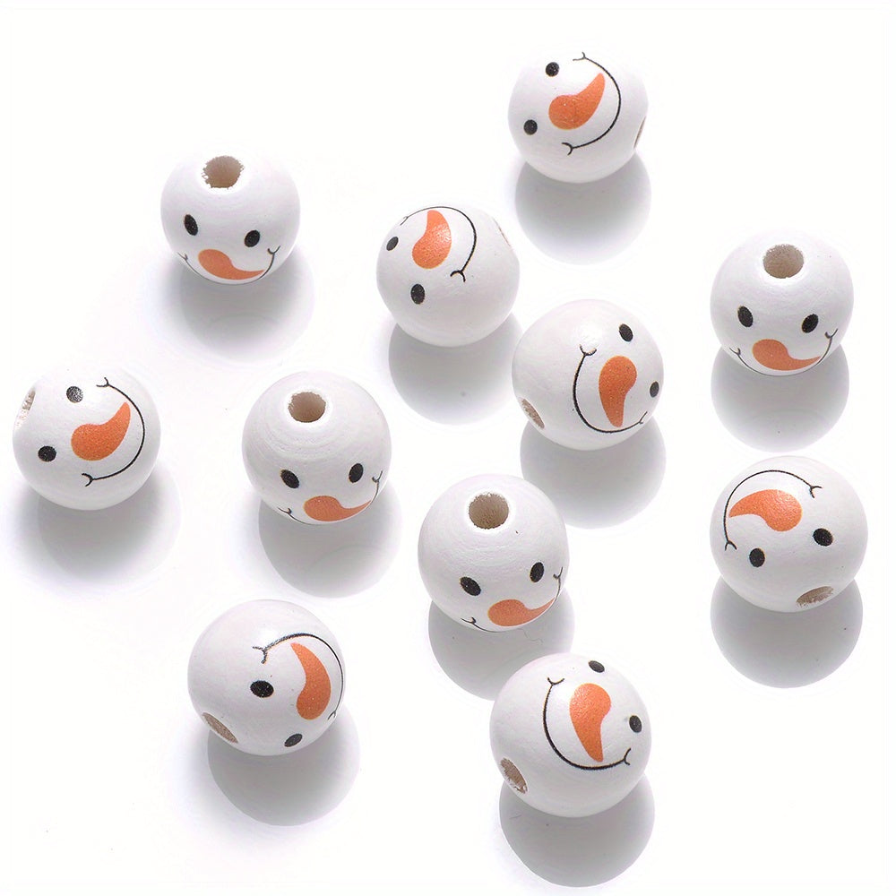 Christmas Wooden Santa & Tree Beads