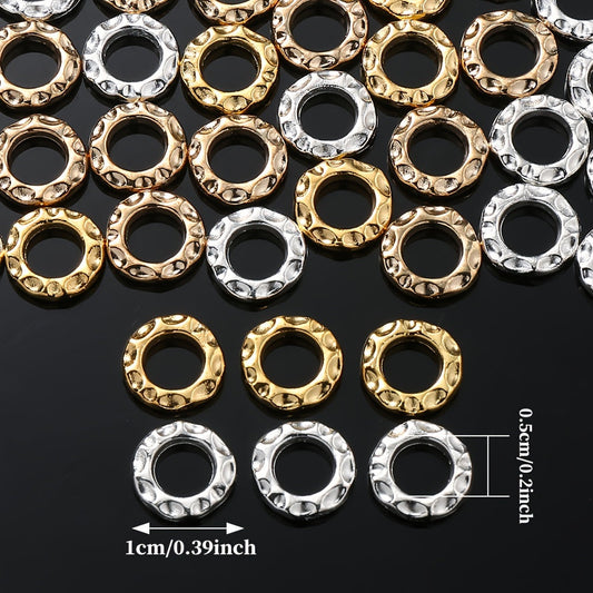 30PCS 10mm Gold-Tone Round Frame Spacer Bead Set