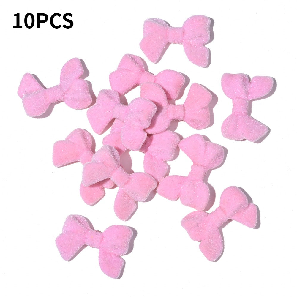 Flocked Bow Resin Beads