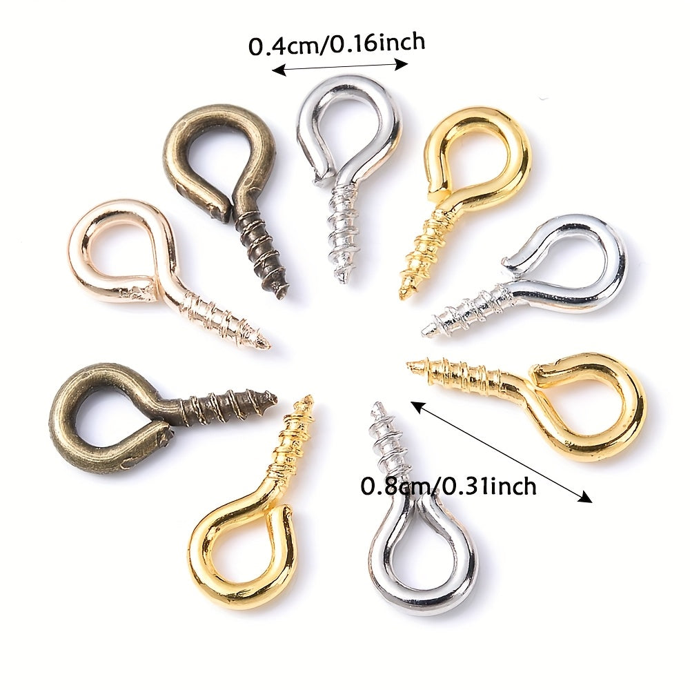 100PCS 4×8mm Mini Metal Eye Pins for Jewelry Making