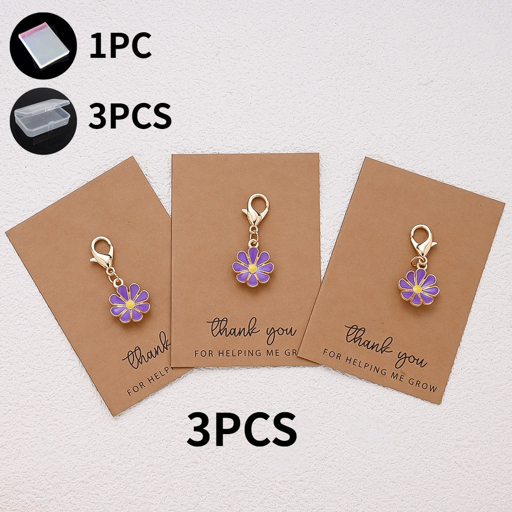 Alloy Flower Keychain Set