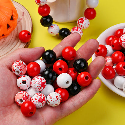 120pcs Halloween Wood Beads Set