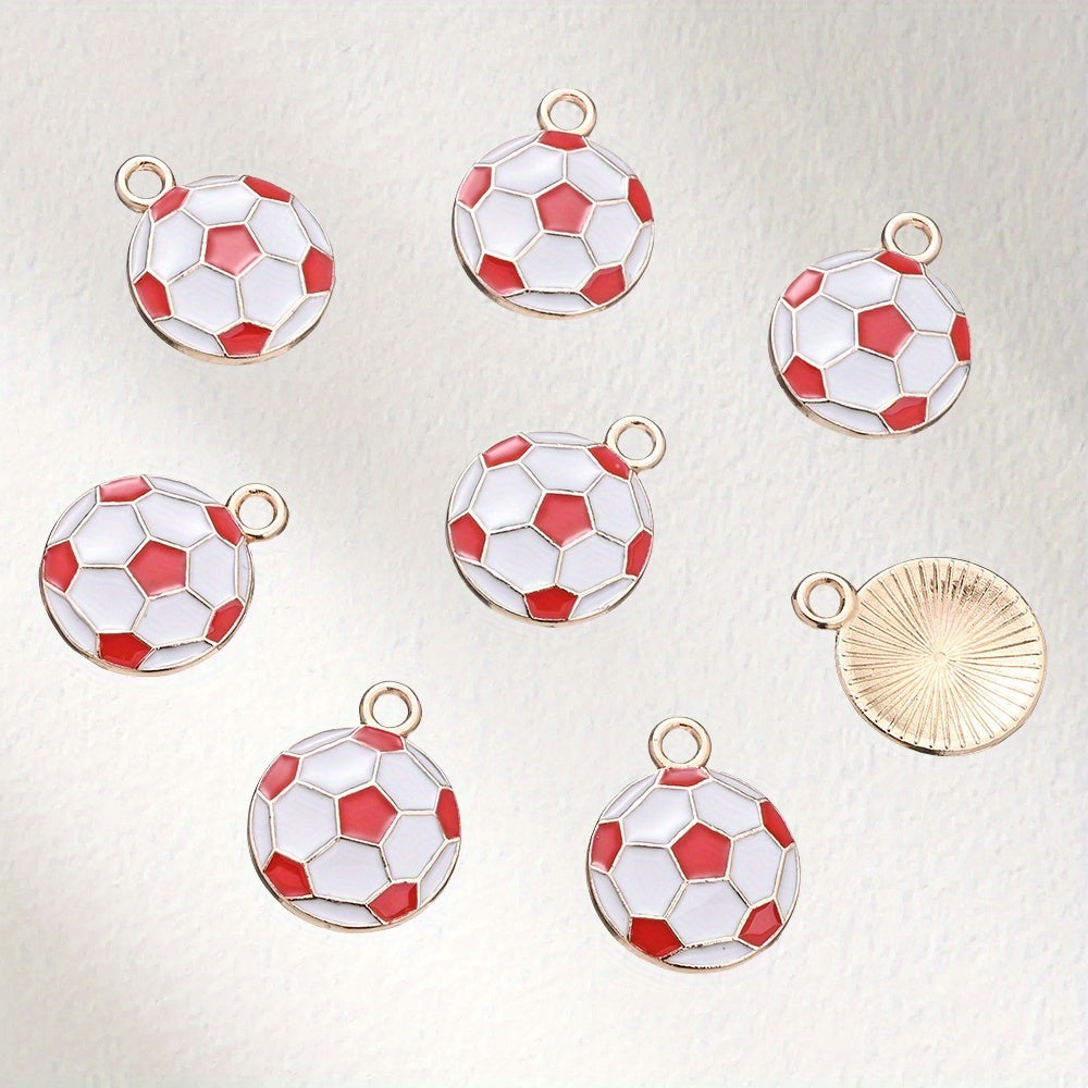 10PCS 13×17mm Colorful Football Acrylic Pendant Set