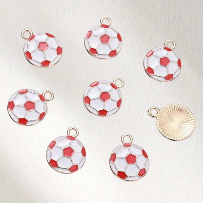 10PCS 13×17mm Colorful Football Acrylic Pendant Set