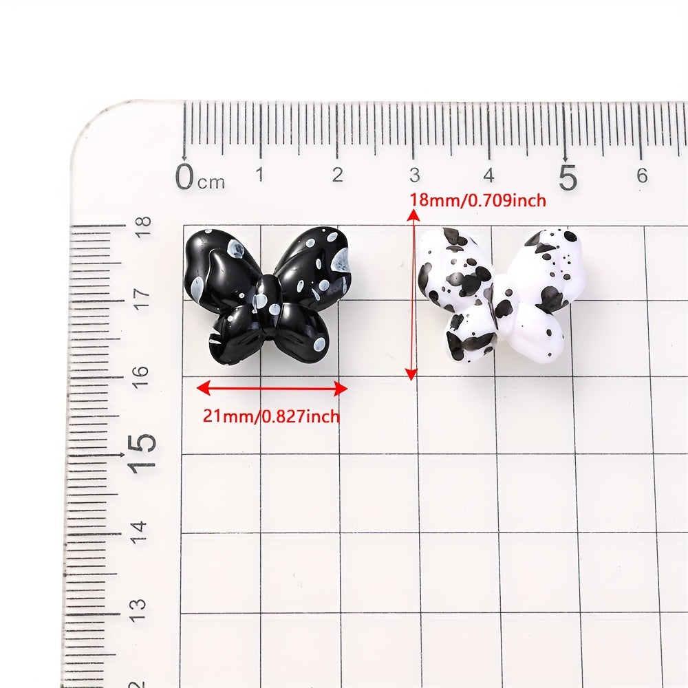 Black and White Butterfly Acrylic Beads