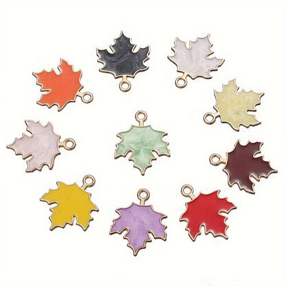 10PCS Alloy Maple Leaf Pendant Set