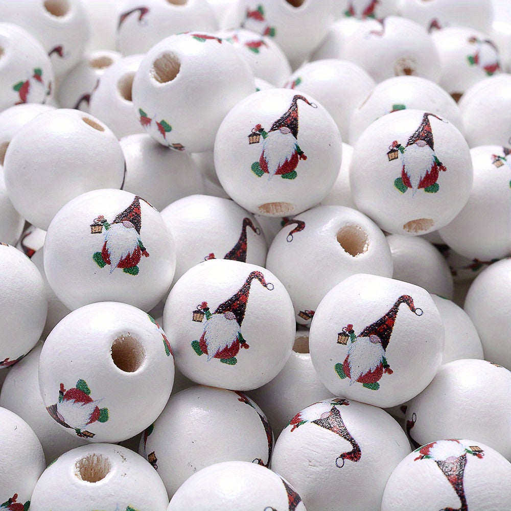 Christmas Wooden Santa & Tree Beads