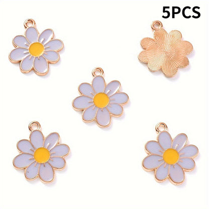 Alloy Daisy Flower Pendants