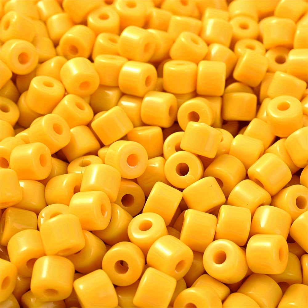 Cream Acrylic Tube Spacer Beads