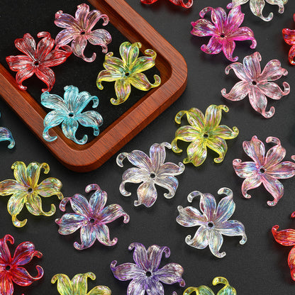Acrylic AB Iridescent Petal Beads