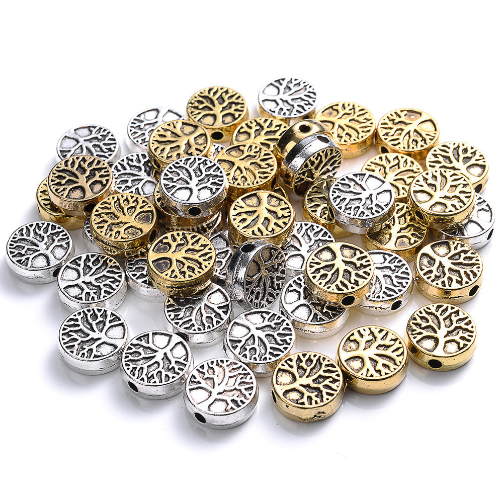 30pcs 9mm Tree of Life Charm Small Hole Beads