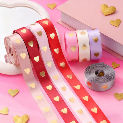 Peach Heart Gift Wrapping Ribbon