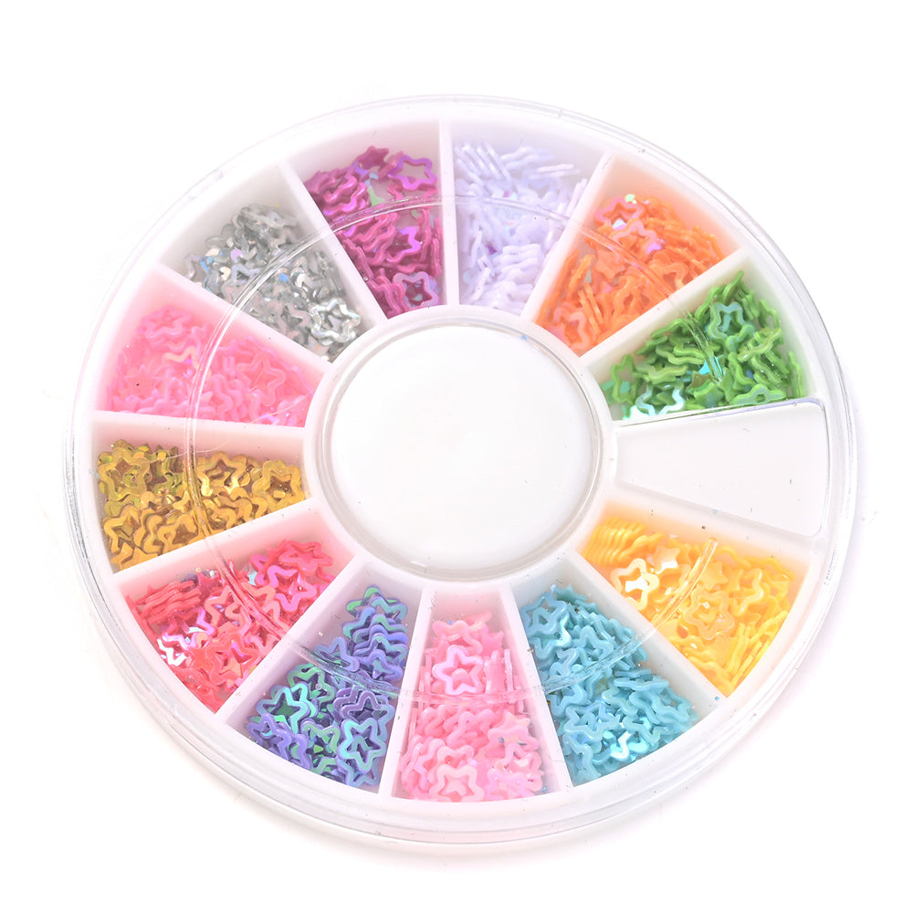 1BOX 12-Grid Transparent AB Rhinestone Sequin Set