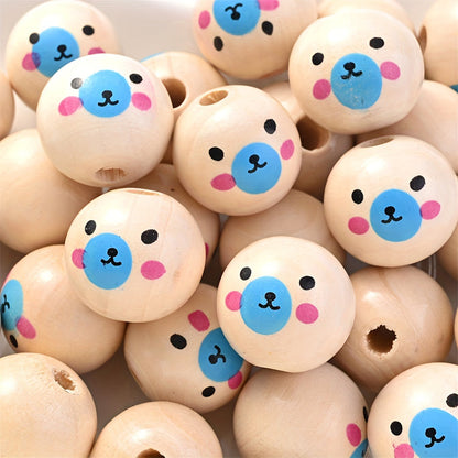 10PCS 20mm Animal-Themed Wooden Bead Set