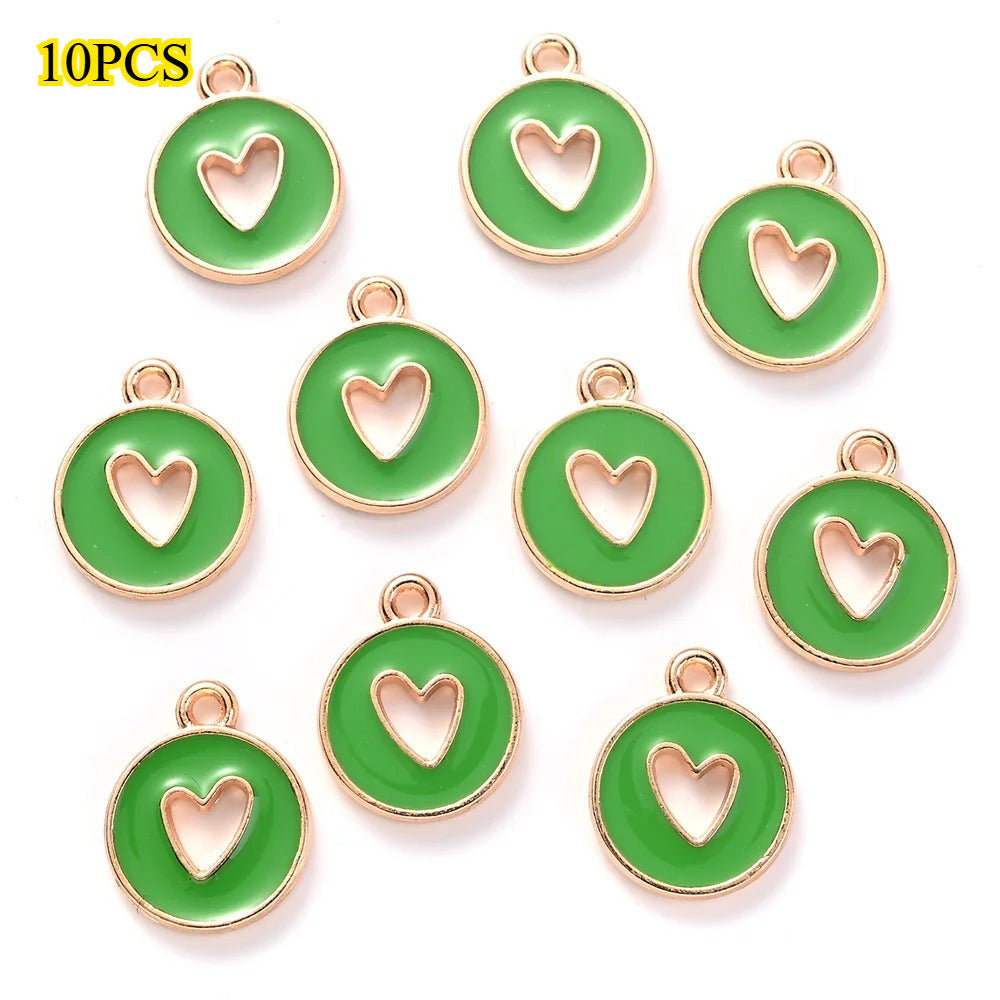 Valentine's Day Round Openwork Heart Alloy Charms