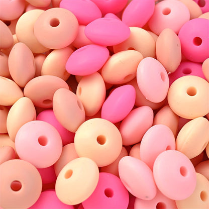 Frosted Flat Silicone Spacer Beads