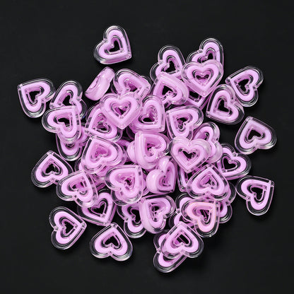 Acrylic Heart-Shaped Beads
