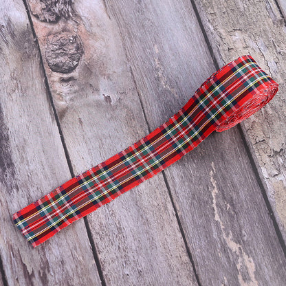 Christmas Plaid Polyester Ribbon