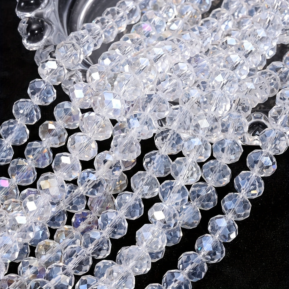 100/200/500PCS 4/6/8mm Sparkling Glass Faux Crystal Bead Set