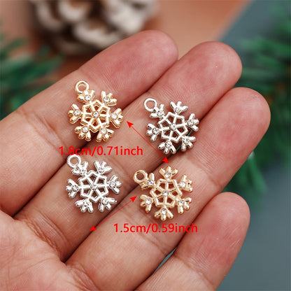 Christmas Rhinestone Snowflake Pendant Charms