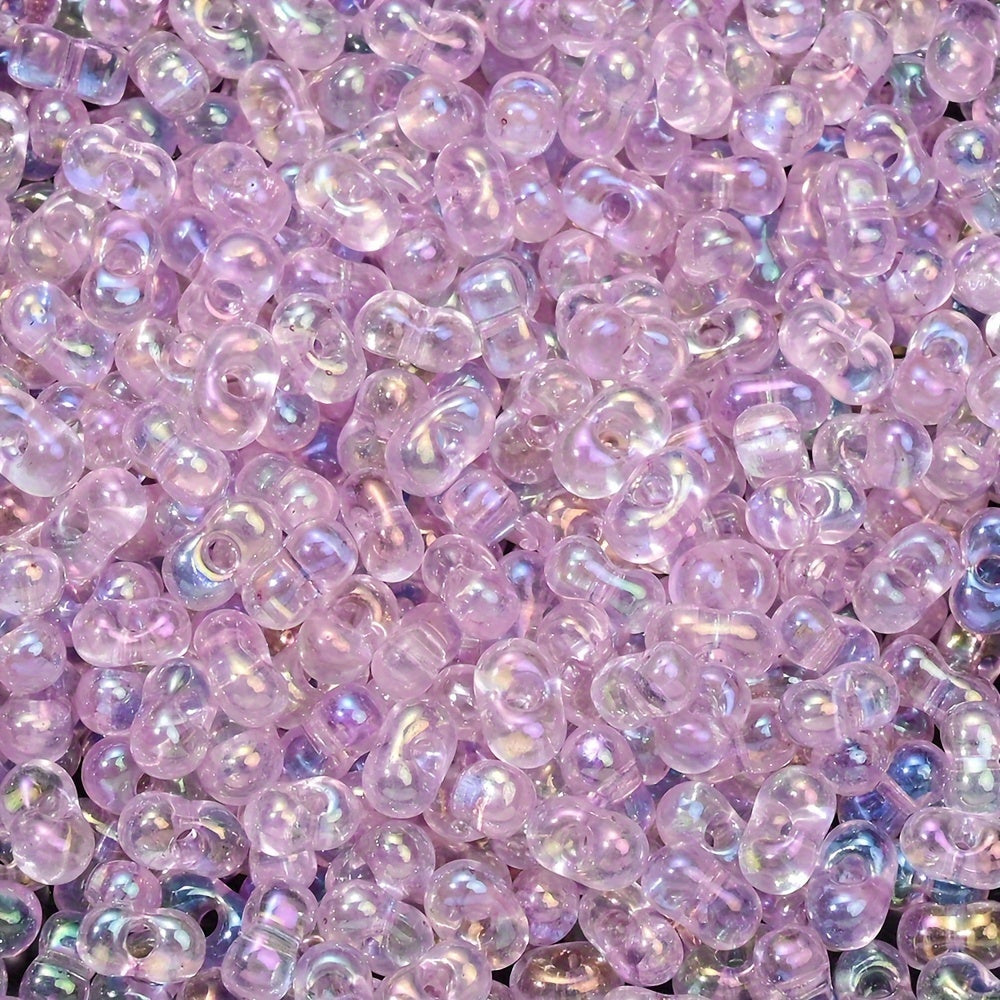 Rainbow Glass Rice Spacer Beads