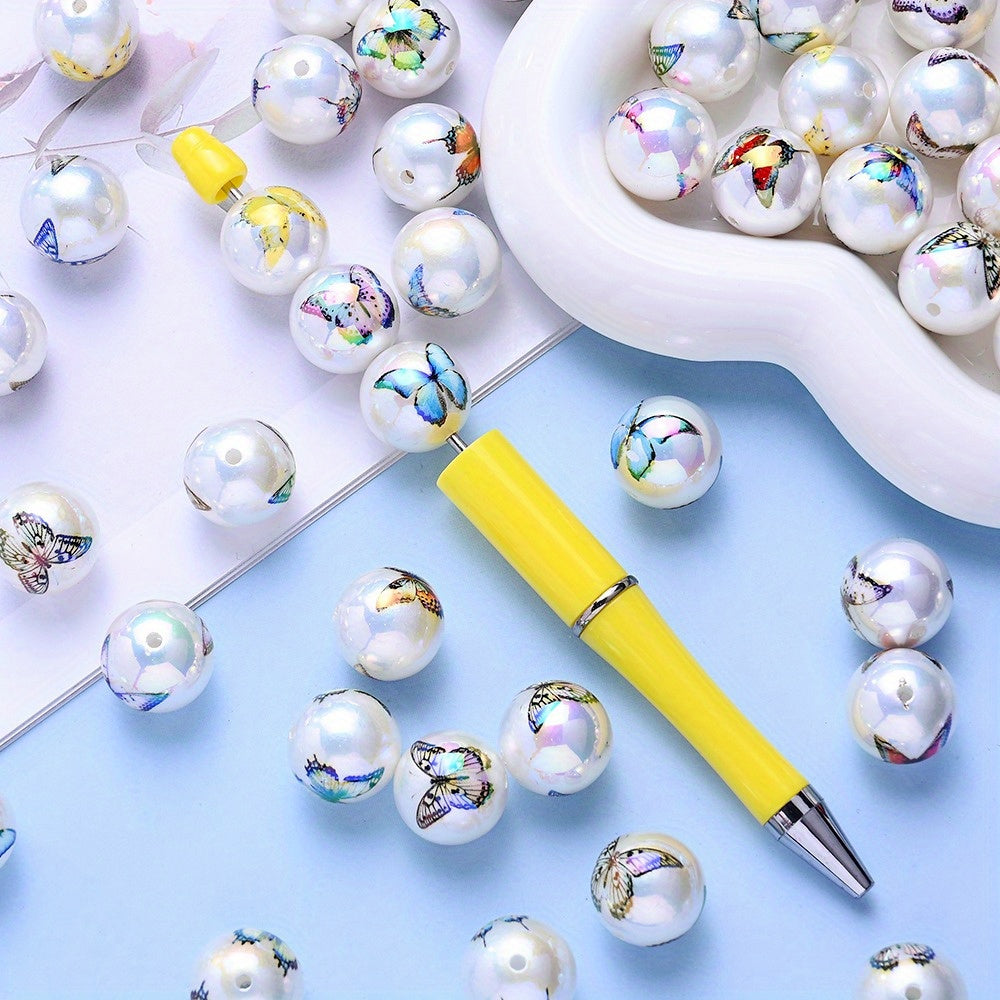 Printed Round Acrylic Beads