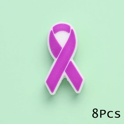 8PCS 28×16mm Silicone Ribbon Bead Set