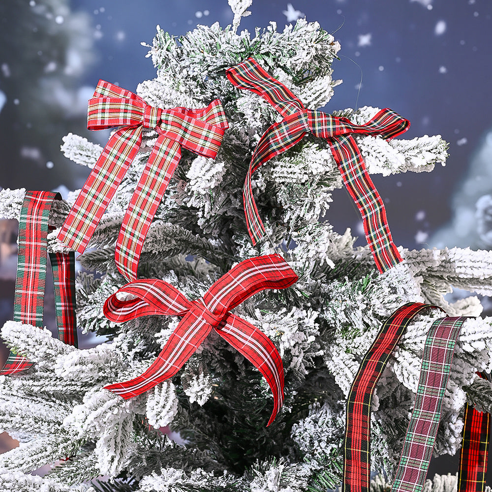 Christmas Plaid Polyester Ribbon
