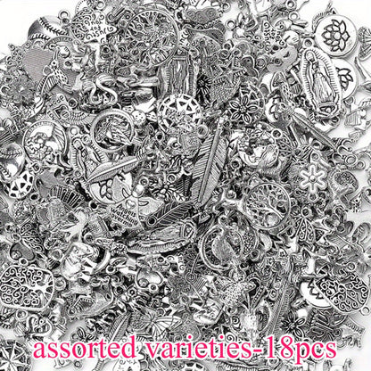 Vintage Silver Charm Beads Set