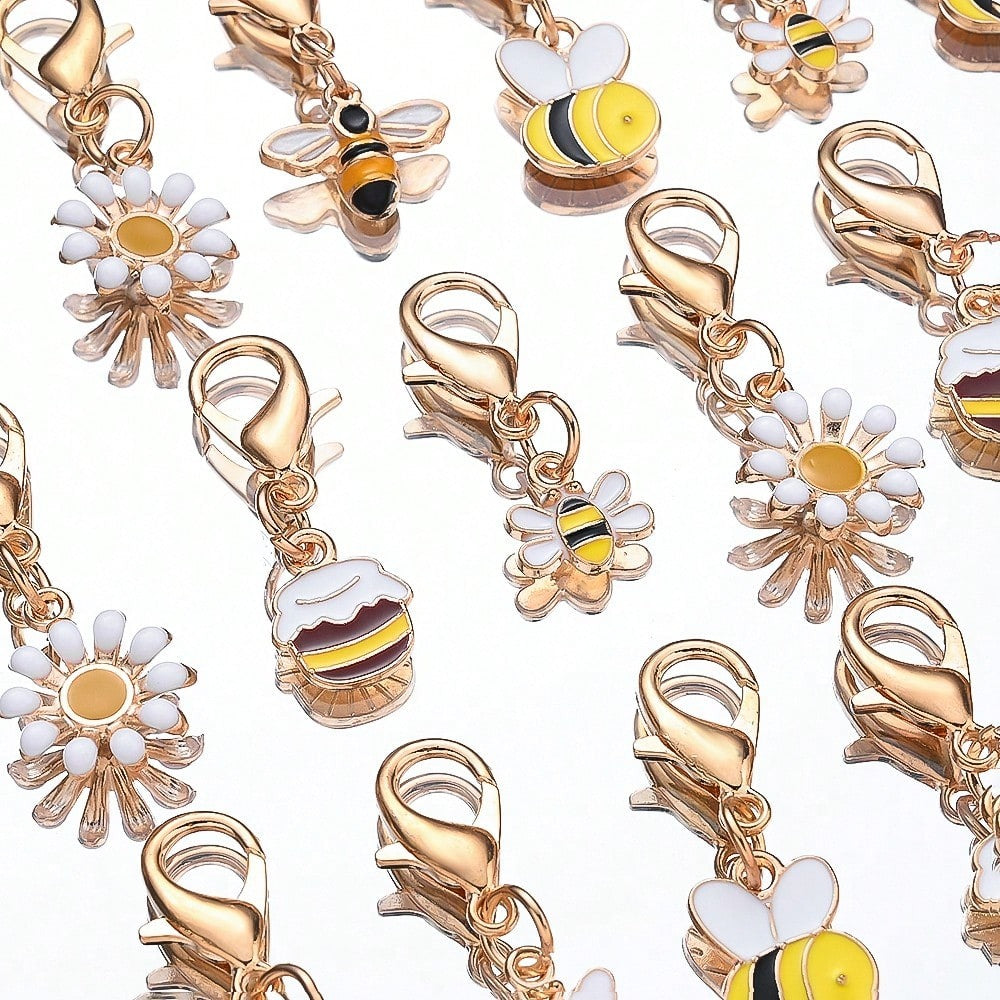 Summer Yellow Enamel Charm Set